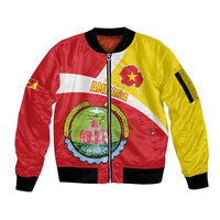 Personalized Ethiopia Amhara Region Sleeve Zip Bomber Jacket Coat Of Arms With Map