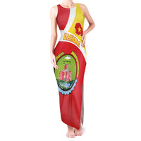 Personalized Ethiopia Amhara Region Tank Maxi Dress Coat Of Arms With Map