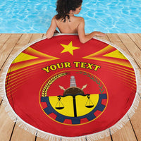 Personalized Ethiopia Tigray Region Beach Blanket Coat Of Arms With Map