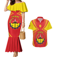 Personalized Ethiopia Tigray Region Couples Matching Mermaid Dress and Hawaiian Shirt Coat Of Arms With Map