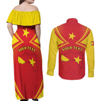 Personalized Ethiopia Tigray Region Couples Matching Off Shoulder Maxi Dress and Long Sleeve Button Shirt Coat Of Arms With Map