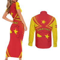 Personalized Ethiopia Tigray Region Couples Matching Short Sleeve Bodycon Dress and Long Sleeve Button Shirt Coat Of Arms With Map