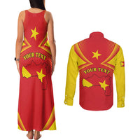 Personalized Ethiopia Tigray Region Couples Matching Tank Maxi Dress and Long Sleeve Button Shirt Coat Of Arms With Map