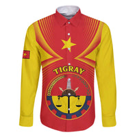 Personalized Ethiopia Tigray Region Family Matching Off The Shoulder Long Sleeve Dress and Hawaiian Shirt Coat Of Arms With Map