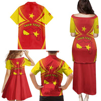 Personalized Ethiopia Tigray Region Family Matching Puletasi and Hawaiian Shirt Coat Of Arms With Map