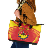 Personalized Ethiopia Tigray Region Leather Tote Bag Coat Of Arms With Map