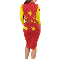 Personalized Ethiopia Tigray Region Long Sleeve Bodycon Dress Coat Of Arms With Map