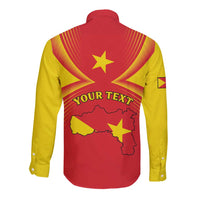 Personalized Ethiopia Tigray Region Long Sleeve Button Shirt Coat Of Arms With Map