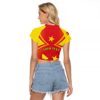 Personalized Ethiopia Tigray Region Raglan Cropped T Shirt Coat Of Arms With Map