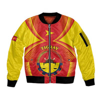 Personalized Ethiopia Tigray Region Sleeve Zip Bomber Jacket Coat Of Arms With Map