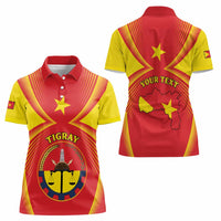 Personalized Ethiopia Tigray Region Women Polo Shirt Coat Of Arms With Map