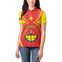 Personalized Ethiopia Tigray Region Women Polo Shirt Coat Of Arms With Map