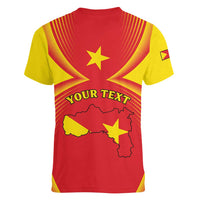 Personalized Ethiopia Tigray Region Women V-Neck T-Shirt Coat Of Arms With Map