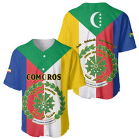 Comoros Baseball Jersey Coat Of Arms Flag Style