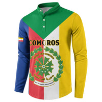 Comoros Button Sweatshirt Coat Of Arms Flag Style