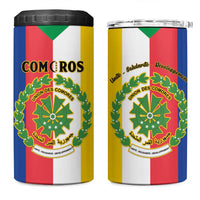 Comoros 4 in 1 Can Cooler Tumbler Coat Of Arms Flag Style