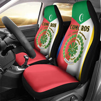 Comoros Car Seat Cover Coat Of Arms Flag Style