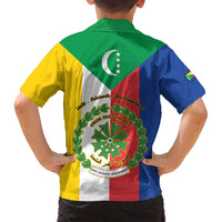 Comoros Family Matching Summer Maxi Dress and Hawaiian Shirt Coat Of Arms Flag Style