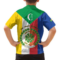 Comoros Kid Hawaiian Shirt Coat Of Arms Flag Style