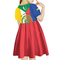 Comoros Kid Short Sleeve Dress Coat Of Arms Flag Style