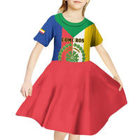 Comoros Kid Short Sleeve Dress Coat Of Arms Flag Style