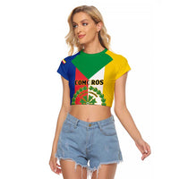 Comoros Raglan Cropped T Shirt Coat Of Arms Flag Style