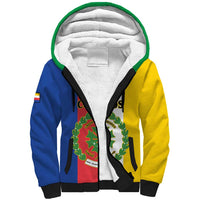 Comoros Sherpa Hoodie Coat Of Arms Flag Style