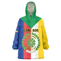 Comoros Wearable Blanket Hoodie Coat Of Arms Flag Style