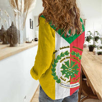 Comoros Women Casual Shirt Coat Of Arms Flag Style