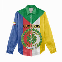 Comoros Women Casual Shirt Coat Of Arms Flag Style