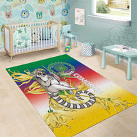 Comoros Mongoose Lemur Area Rug Coat Of Arms With Ylang Ylang