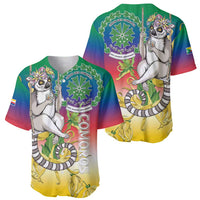 Comoros Mongoose Lemur Baseball Jersey Coat Of Arms With Ylang Ylang