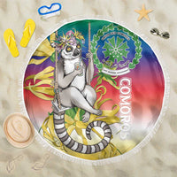 Comoros Mongoose Lemur Beach Blanket Coat Of Arms With Ylang Ylang