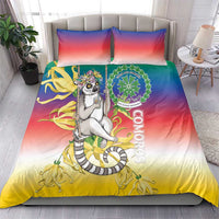 Comoros Mongoose Lemur Bedding Set Coat Of Arms With Ylang Ylang