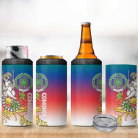 Comoros Mongoose Lemur 4 in 1 Can Cooler Tumbler Coat Of Arms With Ylang Ylang