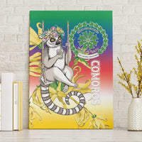Comoros Mongoose Lemur Canvas Wall Art Coat Of Arms With Ylang Ylang