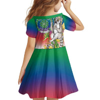 Comoros Mongoose Lemur Family Matching Off Shoulder Maxi Dress and Hawaiian Shirt Coat Of Arms With Ylang Ylang