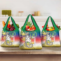 Comoros Mongoose Lemur Grocery Bag Coat Of Arms With Ylang Ylang