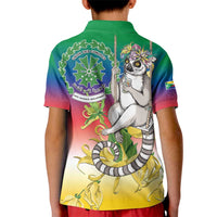 Comoros Mongoose Lemur Kid Polo Shirt Coat Of Arms With Ylang Ylang