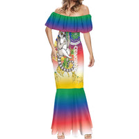 Comoros Mongoose Lemur Mermaid Dress Coat Of Arms With Ylang Ylang