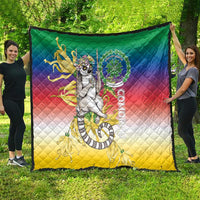 Comoros Mongoose Lemur Quilt Coat Of Arms With Ylang Ylang