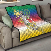 Comoros Mongoose Lemur Quilt Coat Of Arms With Ylang Ylang
