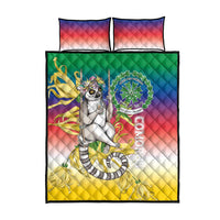 Comoros Mongoose Lemur Quilt Bed Set Coat Of Arms With Ylang Ylang