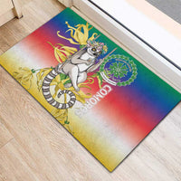 Comoros Mongoose Lemur Rubber Doormat Coat Of Arms With Ylang Ylang