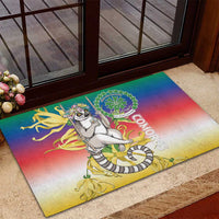 Comoros Mongoose Lemur Rubber Doormat Coat Of Arms With Ylang Ylang
