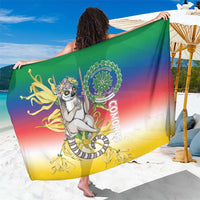 Comoros Mongoose Lemur Sarong Coat Of Arms With Ylang Ylang