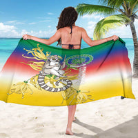 Comoros Mongoose Lemur Sarong Coat Of Arms With Ylang Ylang
