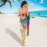 Comoros Mongoose Lemur Sarong Coat Of Arms With Ylang Ylang