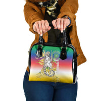 Comoros Mongoose Lemur Shoulder Handbag Coat Of Arms With Ylang Ylang