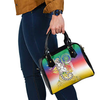 Comoros Mongoose Lemur Shoulder Handbag Coat Of Arms With Ylang Ylang